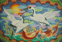 Ceiling mural of cranes and catfish from Nankunshen Temple poster print.