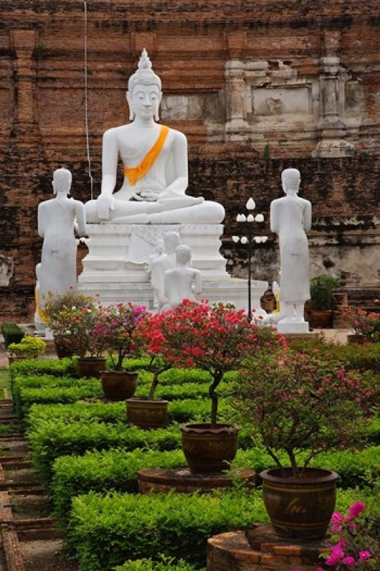 White Buddha Poster Print from Wat Yai Chaya Mongkol, Ayutthaya, Thailand.