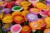 Circular Carved Wooden Flowers Poster Print by Adam Jones from Bo Sang, Chiang Mai.