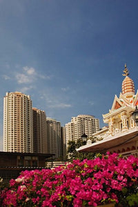 Prayer House and High-Rise Condominiums art print by Adam Jones showcasing Bangkok, Thailand.