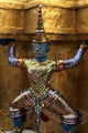 Close-up of gold decorations at the Emerald Buddha in Grand Palace, Bangkok, Thailand poster print.