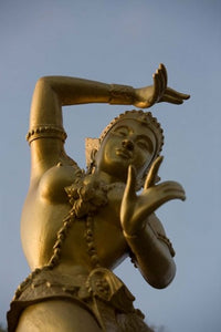 Golden Deity Sculpture Poster Print by Russell Young, Thailand art.