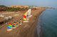Aerial view of sailboats on the beach in Belek, Antalya, Turkey poster print