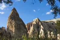 Rock formations in the valley of Goreme, Cappadocia, Turkey poster print by Keren Su.