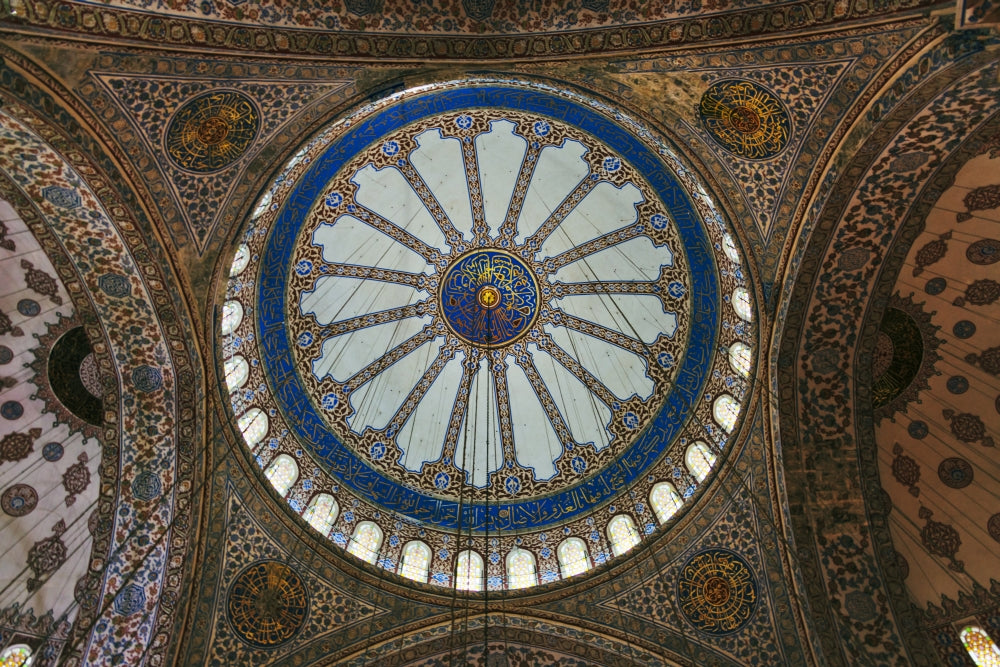 Ceiling Inside Blue Mosque Istanbul Turkey Poster Print by Keren Su