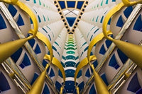 Poster print of architectural details inside Burj Al Arab Hotel in Dubai by Keren Su.
