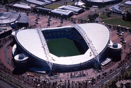 Stadium Australia Poster Print by David Wall showcasing Olympic Park in Sydney, Australia.