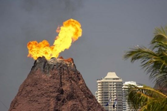 Volcano at Sea World Gold Coast Poster Print by David Wall