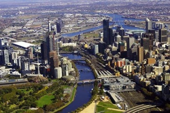 Melbourne CBD and Yarra River Art Print by David Wall
