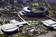 Rod Laver Arena and Melbourne Cricket Ground poster print by David Wall