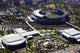 Rod Laver Arena and Melbourne Cricket Ground Poster Print by David Wall.