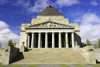 Shrine of Remembrance poster print by David Wall showcasing the iconic monument in Melbourne, Australia.