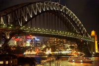 Sydney Harbour Bridge Night Poster Print by David Wall