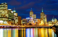 Nighttime View Poster Print of Melbourne, Australia by Micah Wright