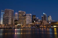 Darling Harbour Sydney Art Print by Sergio Pitamitz showcasing vibrant waterfront.