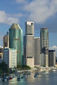 Brisbane Central Business District Poster Print by Walter Bibikow, showcasing the skyline from Kangaroo Point.