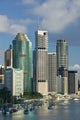 Brisbane Central Business District Poster Print by Walter Bibikow, showcasing the skyline from Kangaroo Point.