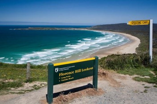 Tautuku Beach coastline poster print by Jaynes Gallery showcasing New Zealand's South Island.