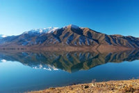 Lake Benmore in Winter Poster Print by David Wall showcasing serene landscapes