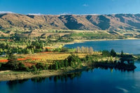 Pisa Range and Lake Dunstan fine art print by David Wall showcasing serene landscape of Central Otago, New Zealand.