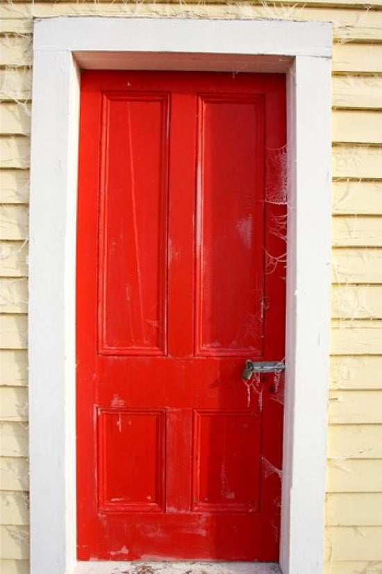 Red Door at Sutton Railway Station Art Print by David Wall