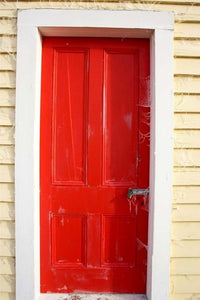 Red Door at Sutton Railway Station Art Print by David Wall