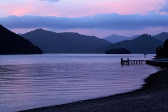 Dusk on Picton Harbour Fine Art Print by David Wall, showcasing Marlborough Sounds, New Zealand.