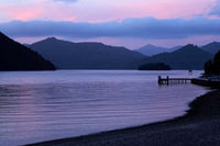 Dusk on Picton Harbour Fine Art Print by David Wall, showcasing Marlborough Sounds, New Zealand.