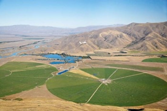 Giant Rotary Irrigation Scheme near Twizel Poster Print by David Wall