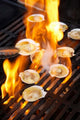 Scallops on Barbeque Art Print by David Wall showcasing vibrant seafood photography.