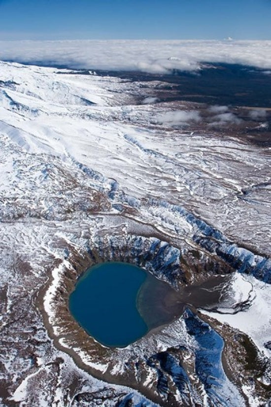 Lower Tama Lake and Mt Ruapehu Poster Print by David Wall