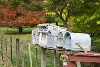 Letterboxes in King Country, North Island, New Zealand poster print by David Wall