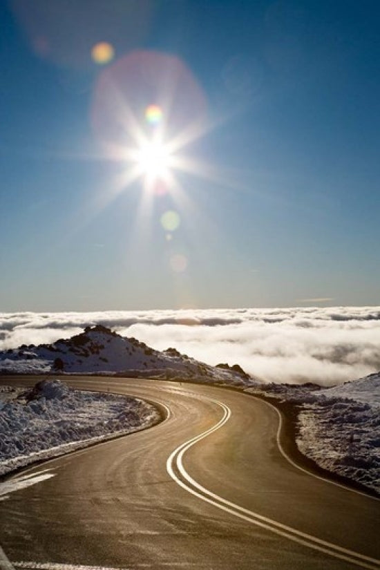 Bruce Road and Clouds, Mt Ruapehu Poster Print by David Wall