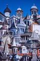 Turret Town Poster Print showcasing historic buildings in Dunedin, New Zealand by David Wall