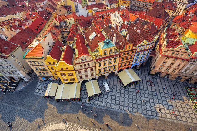 Colorful architecture in Prague old town poster print by Jaynes Gallery