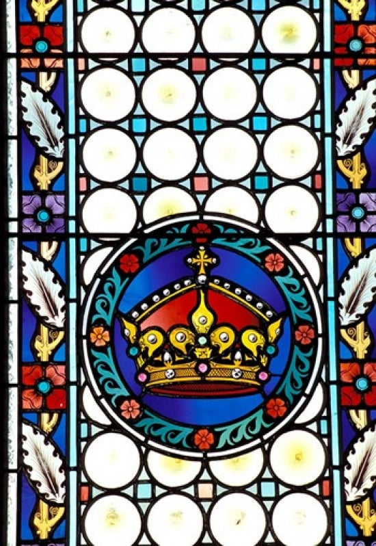 Stained Glass Window Poster Print by Sergio Pitamitz, showcasing vibrant colors and intricate patterns.
