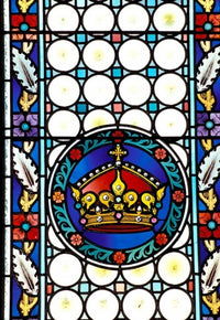 Stained Glass Window Poster Print by Sergio Pitamitz, showcasing vibrant colors and intricate patterns.