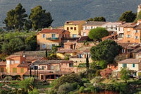 View of Roussillon, France Poster Print by Adam Jones showcasing vibrant colors and landscapes.