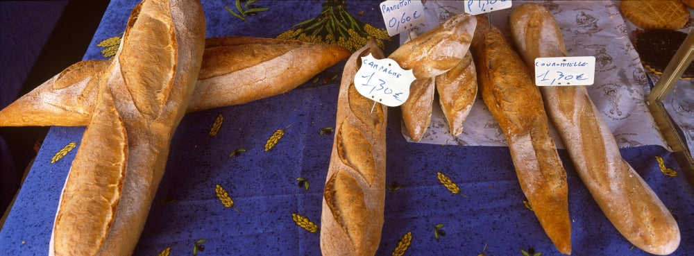 Provence Bread Display Market Poster Print by Jaynes Gallery.