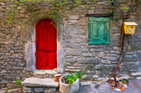 Rustic stone house exterior in Saignon, France poster print.