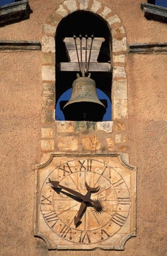 Church Bell and Clock Poster Print by David Barnes featuring intricate details