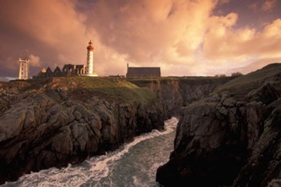 Pointe De St Mathieu Lighthouse at Dawn Poster Print by Walter Bibikow