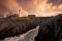 Pointe De St Mathieu Lighthouse at Dawn Poster Print by Walter Bibikow