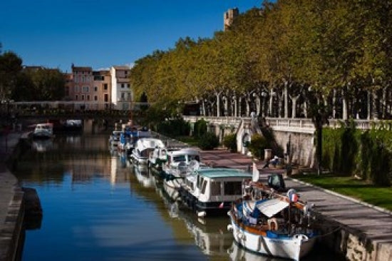 Canal de la Robine Poster Print by Walter Bibikow showcasing serene canal scenery.