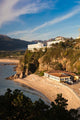 Beach and Hotels at Sunset Poster Print by Walter Bibikow