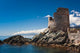 Genoese Tower, Erbalunga Poster Print by Walter Bibikow showcasing scenic coastal beauty.