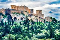 Acropolis and Agora Temple of Athena Nike Poster Print by William Perry