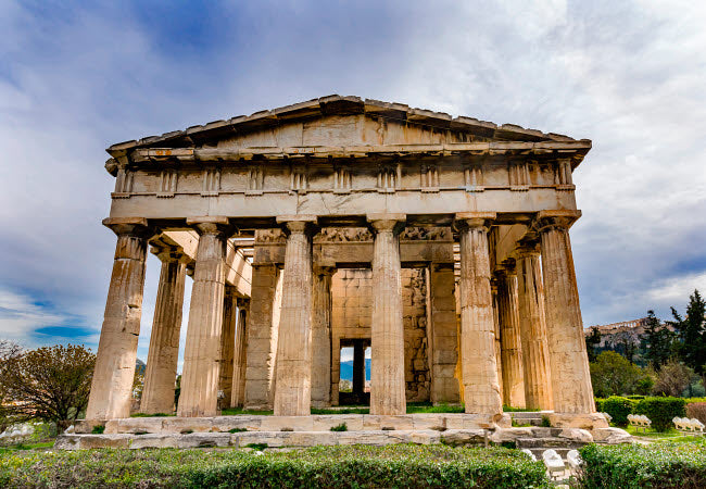 Ancient Temple of Hephaestus Columns Artwork Print
