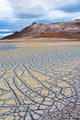 Patterns of drying mud at Hverir Geothermal Area poster print.