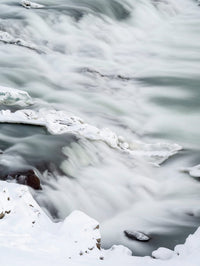 Urridafoss River Thorsa Winter Poster Print by Martin Zwick